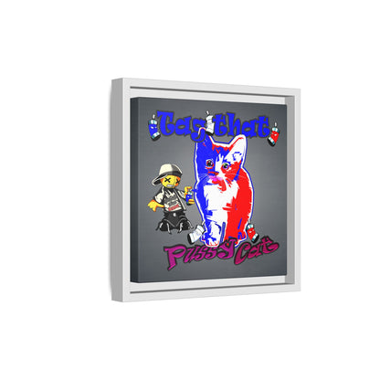 tag that - framed canvas art (grey-light grey)