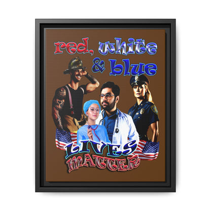 rw&b lives matter - framed canvas art (brown)