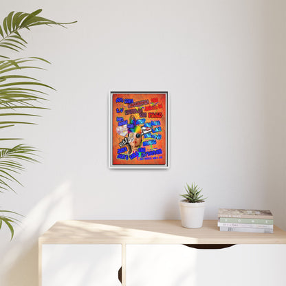 drop the beat - framed canvas art (burnt orange)
