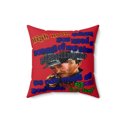 high noon - Spun Polyester Square Pillow - (dark red)