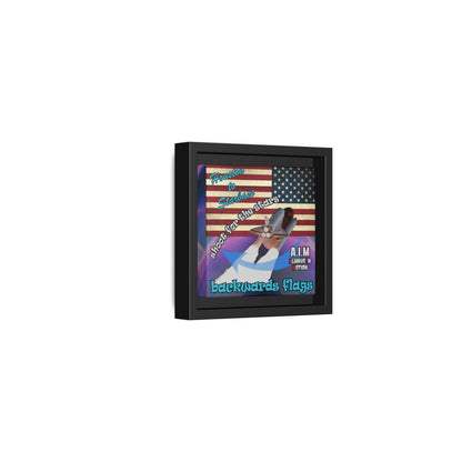 shoot for the stars - framed canvas art (grey-pink wave)