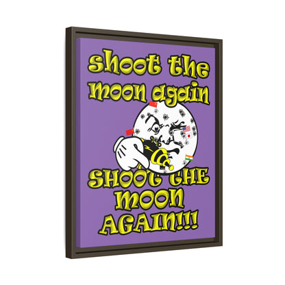 shoot the moon again - framed canvas art (light purple)