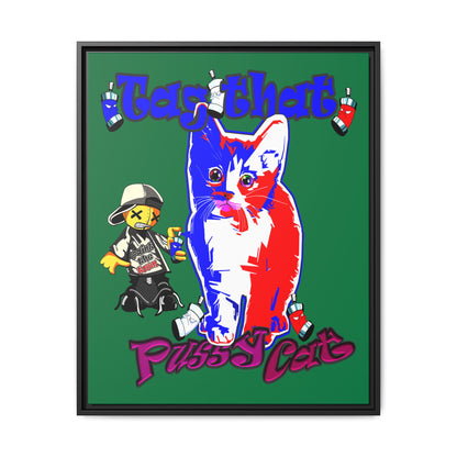 tag that - framed canvas art (dark green)