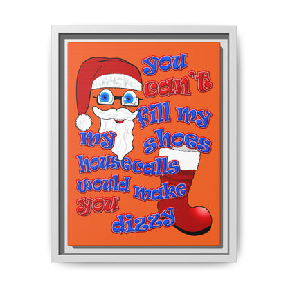 santa's shoes - framed canvas art (orange)