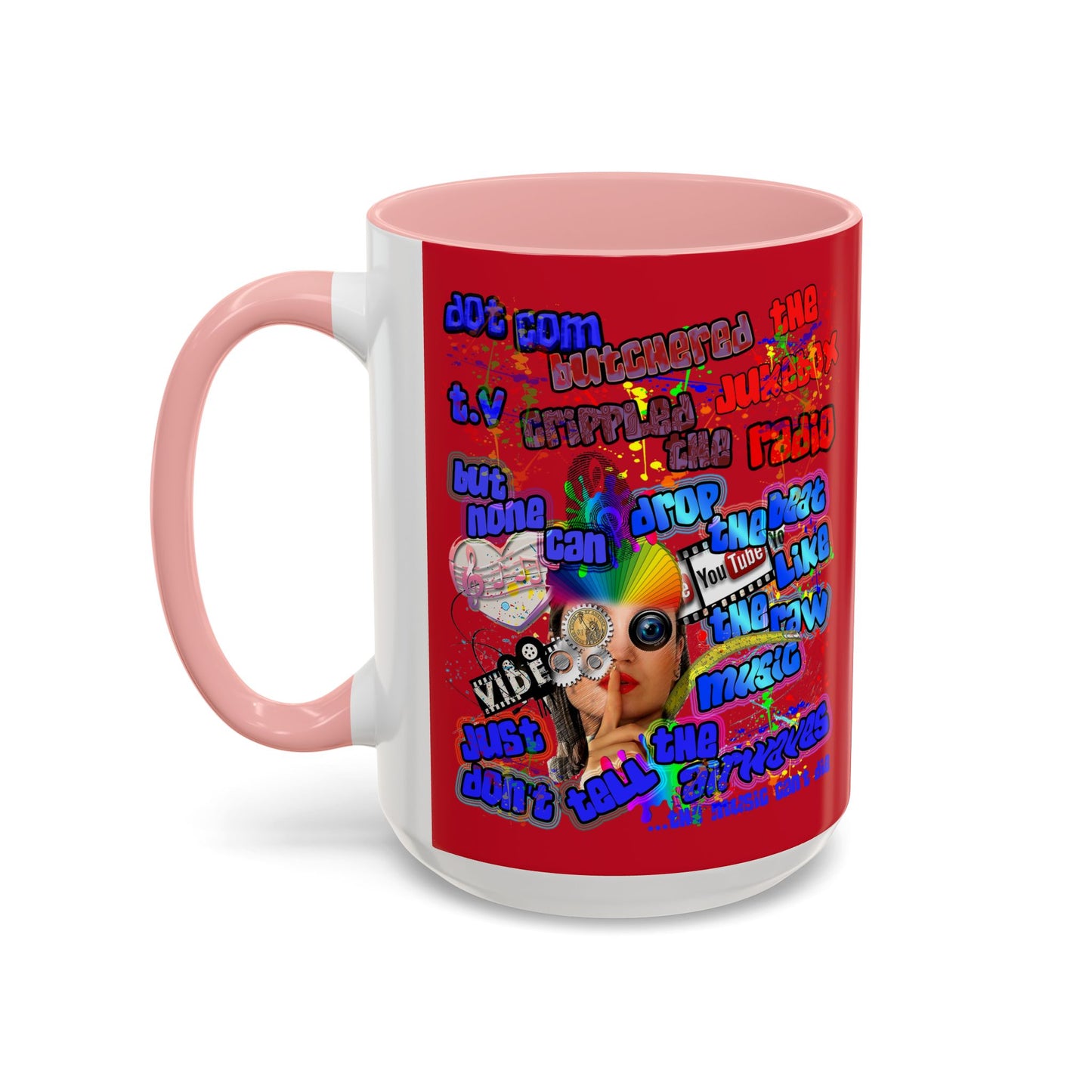 drop the beat - Accent Mug (dark red)