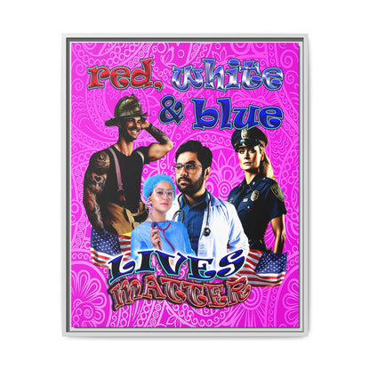 rw&b lives matter - framed canvas art (pink swirl)