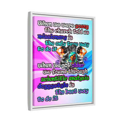doggystyle - framed canvas art (light blue-pink wave)