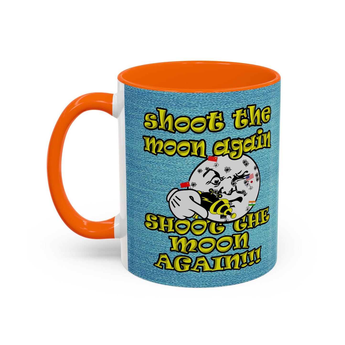 shoot the moon again - Accent Mug (faded blue)