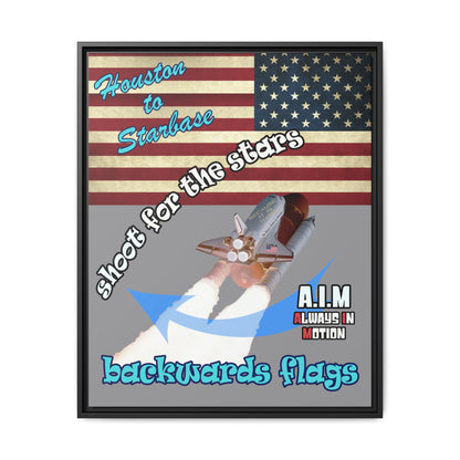 shoot for the stars - framed canvas art (grey)