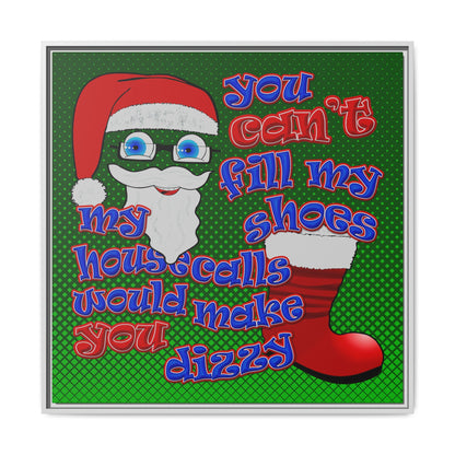 santa's shoes - framed canvas art (logo green)