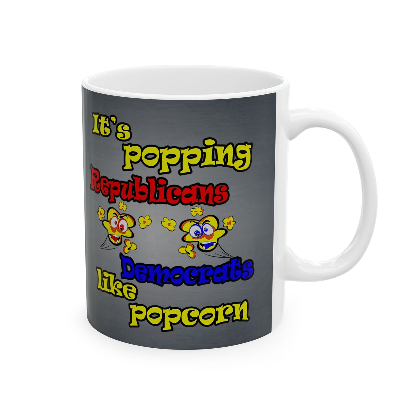 popping like popcorn - White Mug (grey-light grey)