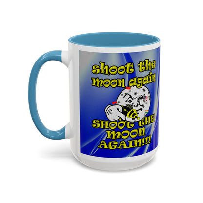 shoot the moon again - Accent Mug (blue-white wave)