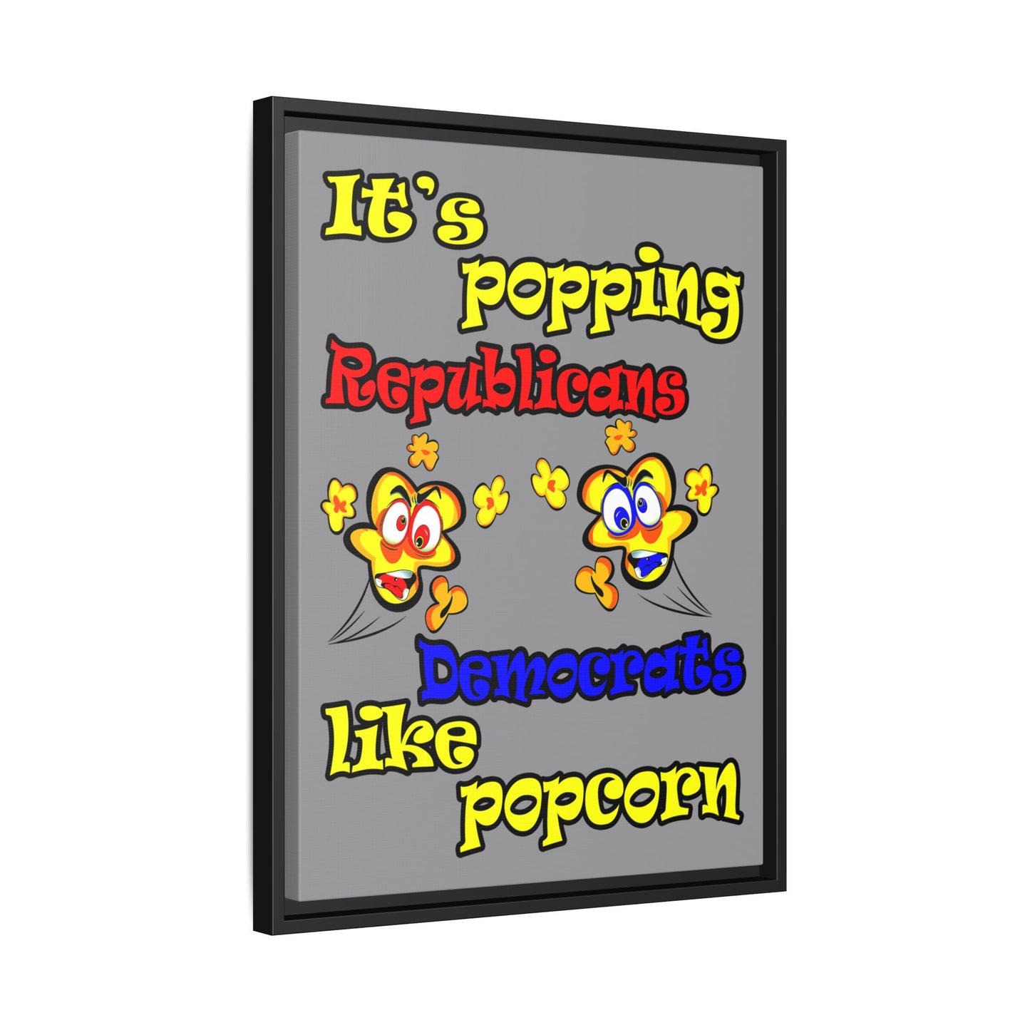 popping like popcorn - framed canvas art (grey)