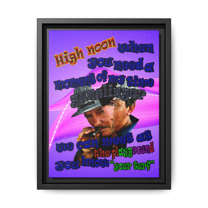 high noon - framed canvas art (purple-pink wave)