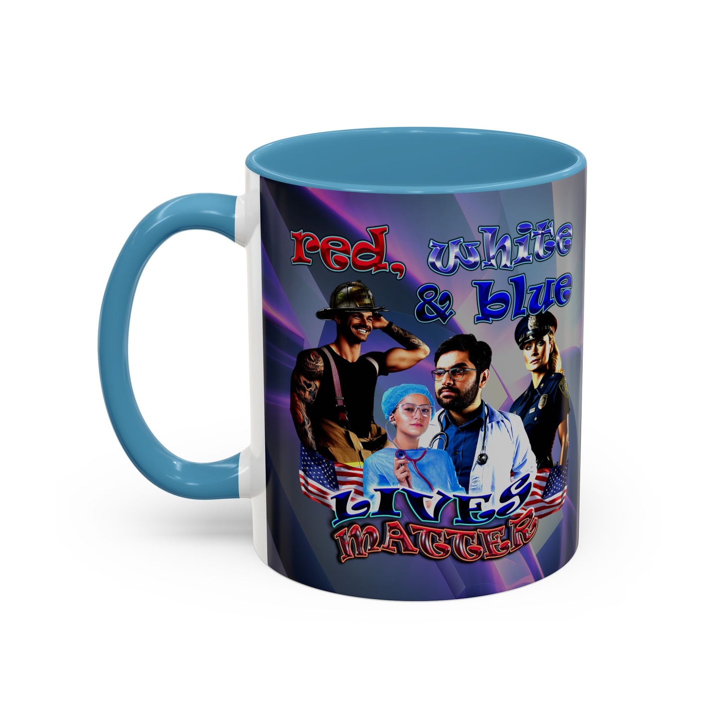 rw&b lives matter - Accent Mug (grey-pink wave)