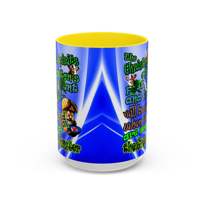 christmas spirits of boston - Accent Mug (blue-white wave)