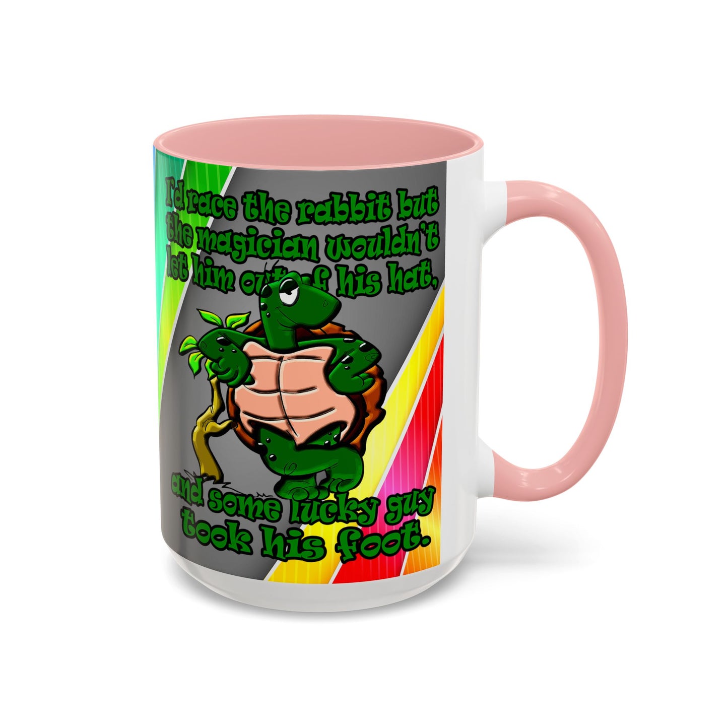 turtle race - Accent Mug (rainbow split)