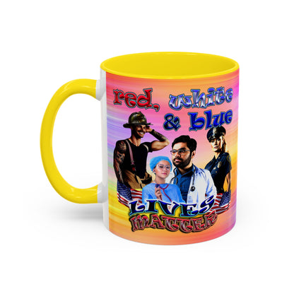 rw&b lives matter - Accent Mug (color blur)
