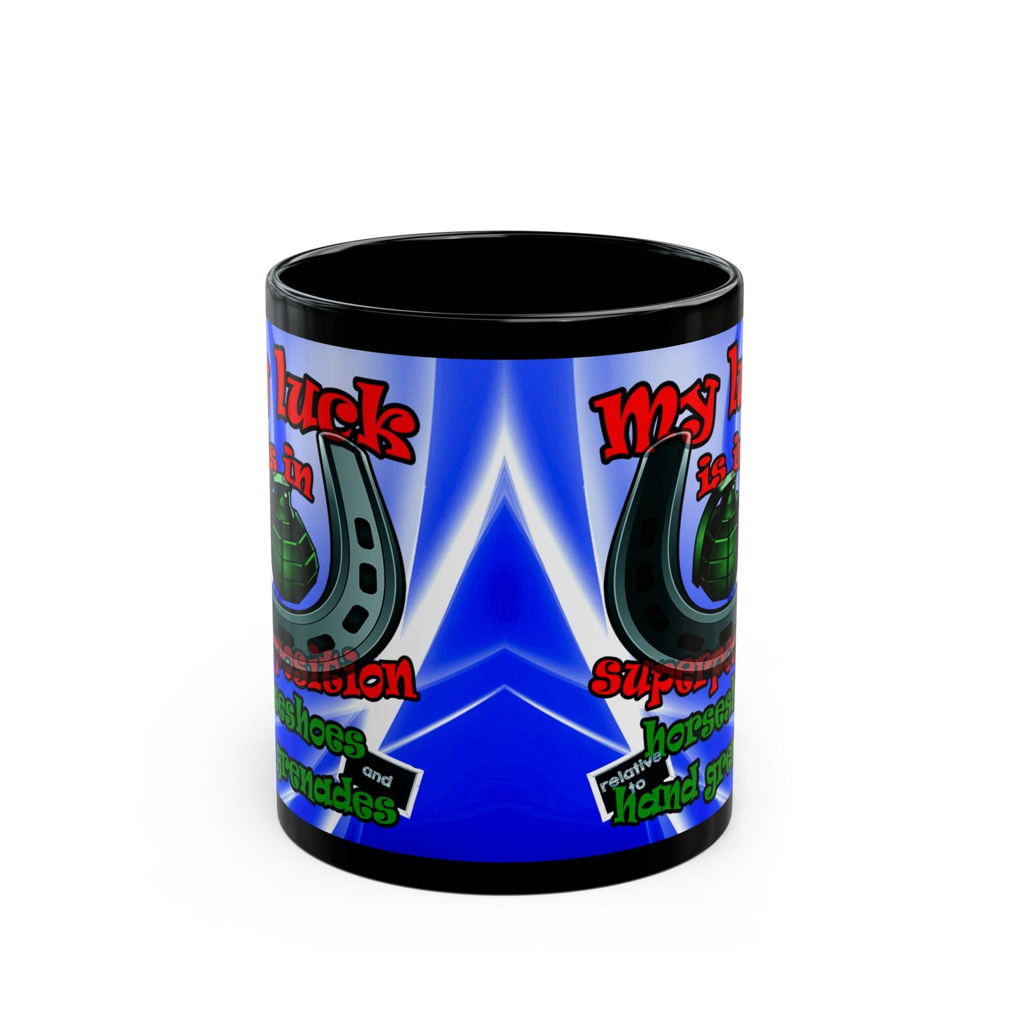my luck - Black Mug (blue-white wave)