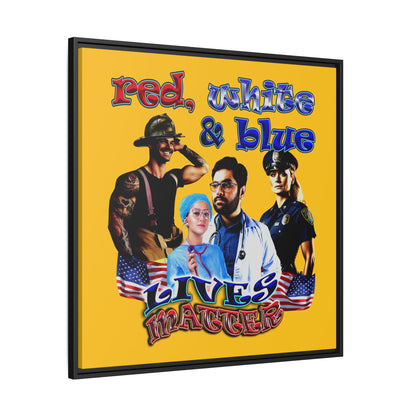rw&b lives matter - framed canvas art (yellow)