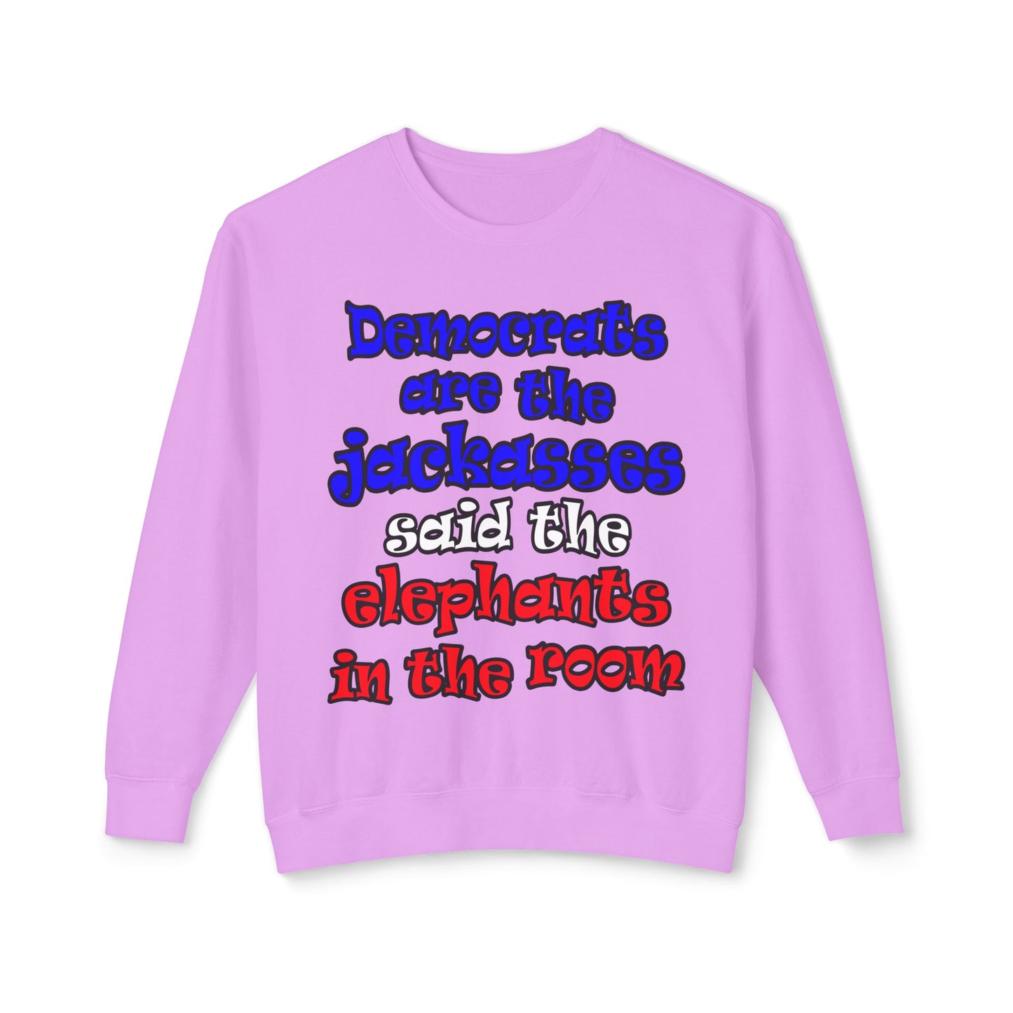 donkeys and elephants - Unisex Lightweight Crewneck Sweatshirt