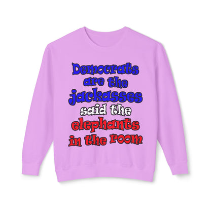 donkeys and elephants - Unisex Lightweight Crewneck Sweatshirt
