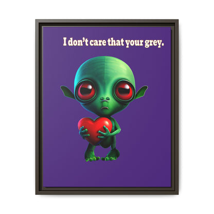 I don't care that your grey - framed canvas art (purple)