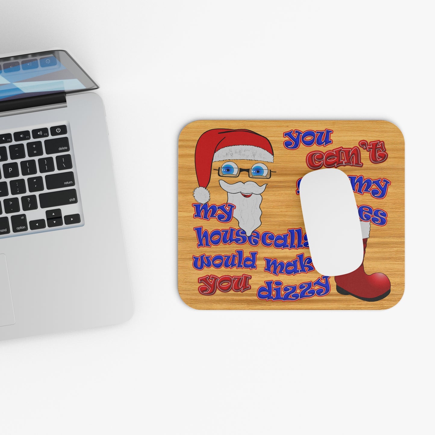 santa's shoes - Mouse Pad (Rectangle) (butterscotch wood finish)