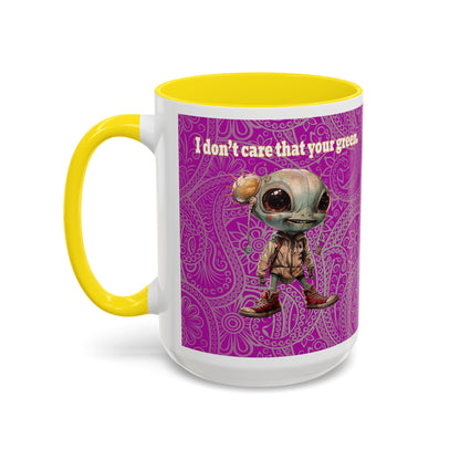 I don't care that your grey - Accent Mug (pink swirl)
