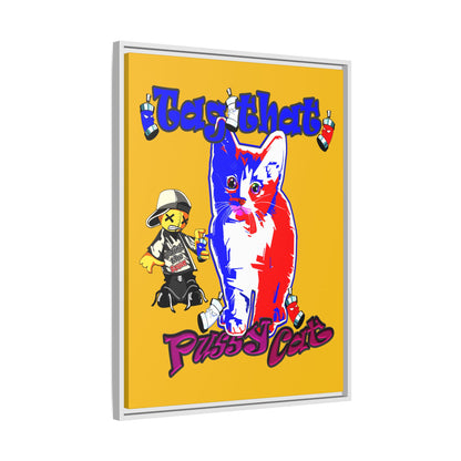 tag that - framed canvas art (yellow)