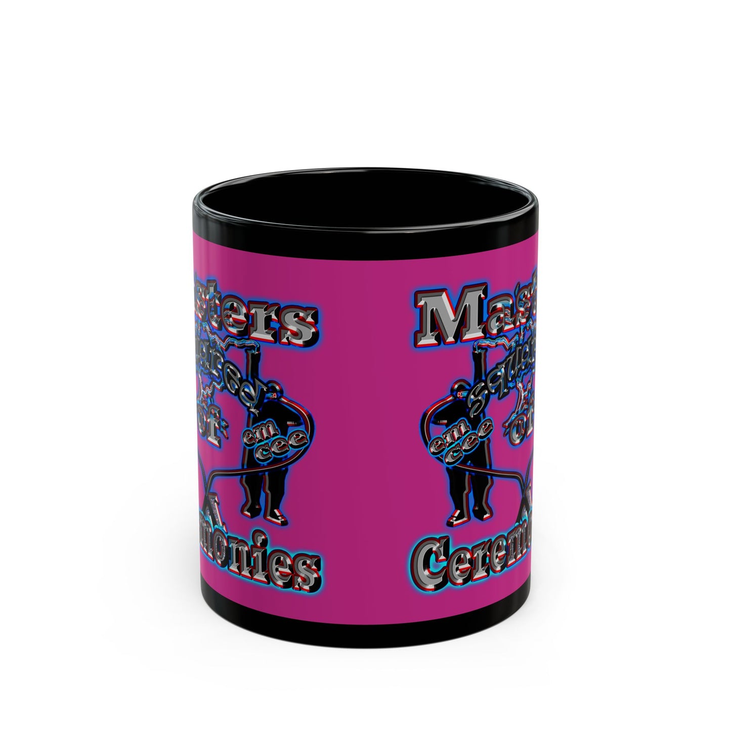 em cee squared - Black Mug (pink)