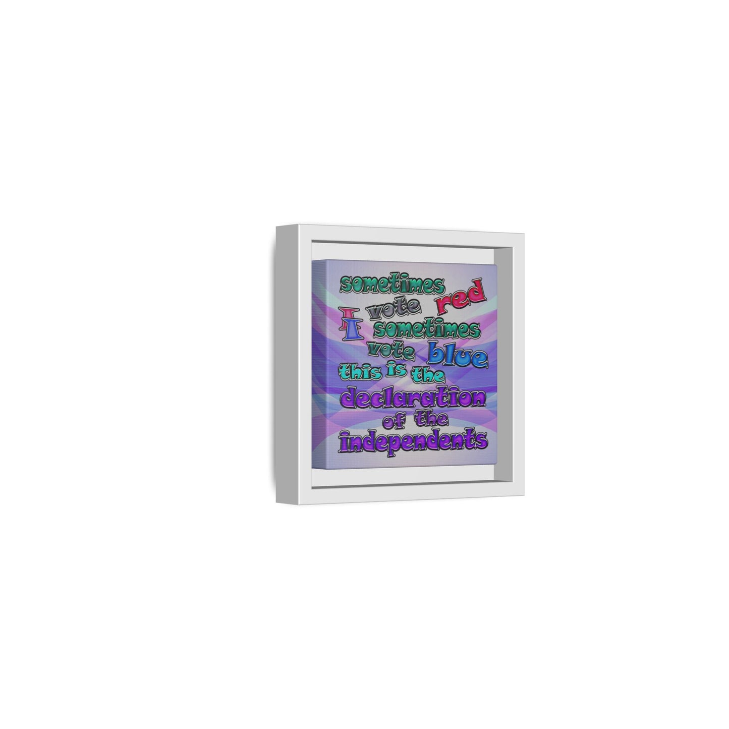 declaration of the independents - framed canvas art (light blue-pink wave)