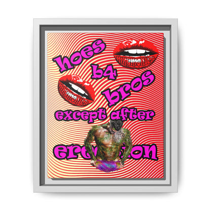 hoes b4 bros - framed canvas art (yellow-orange wave)