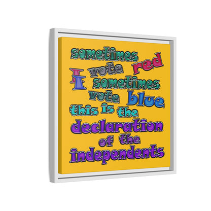 declaration of the independents - framed canvas art (yellow)