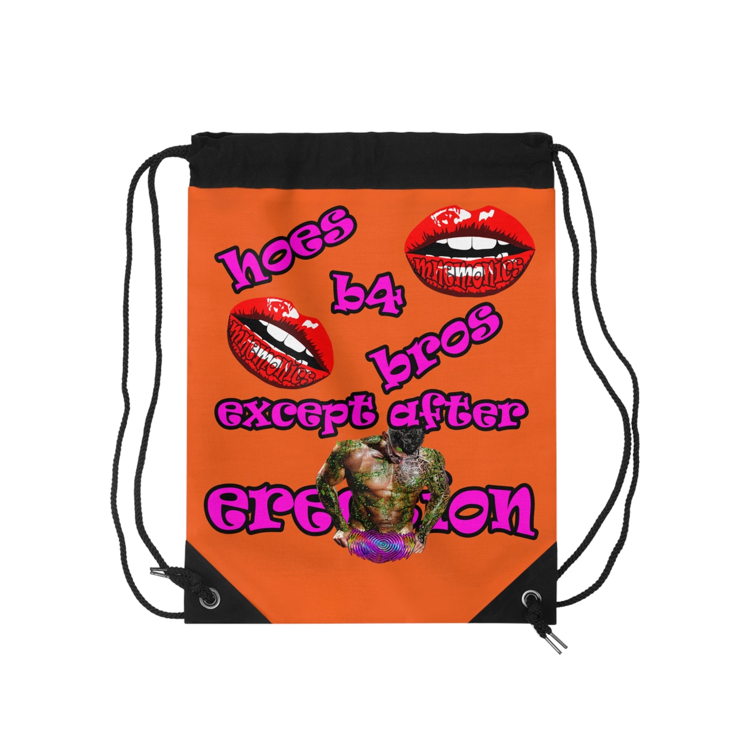 hoes b4 bros - Drawstring Bag (orange)