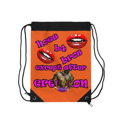 hoes b4 bros - Drawstring Bag (orange)