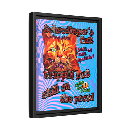 schrodinger's cat - framed canvas art (light blue-purple wave)