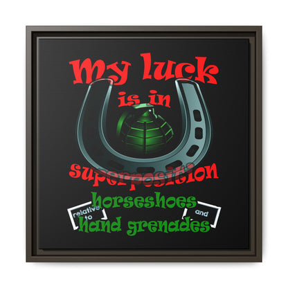 my luck - framed canvas art (black)