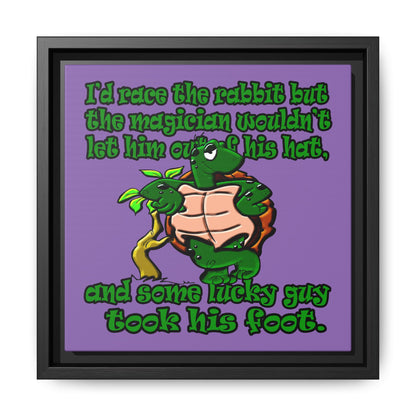 turtle race - framed canvas art (light purple)