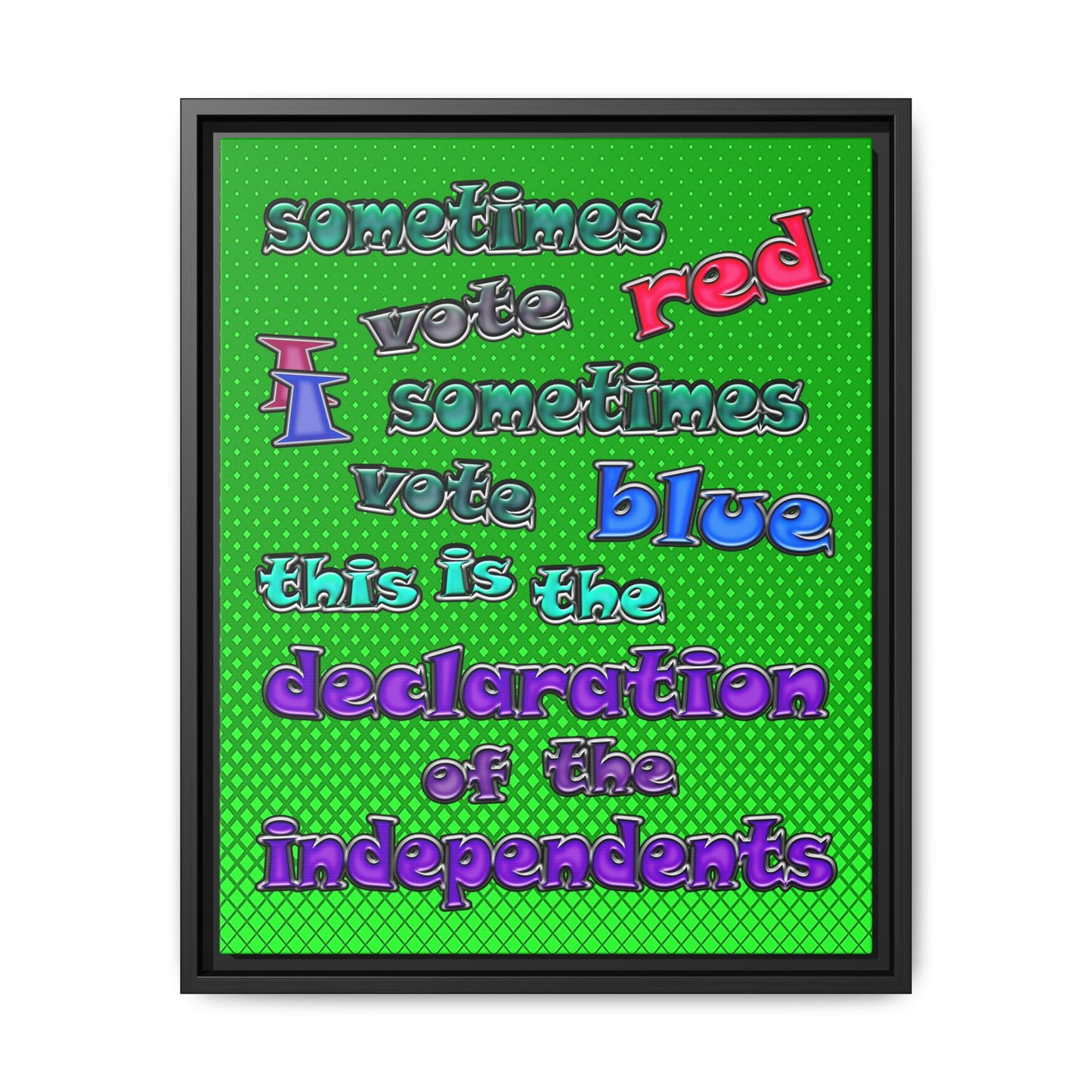 declaration of the independents - framed canvas art (logo green)
