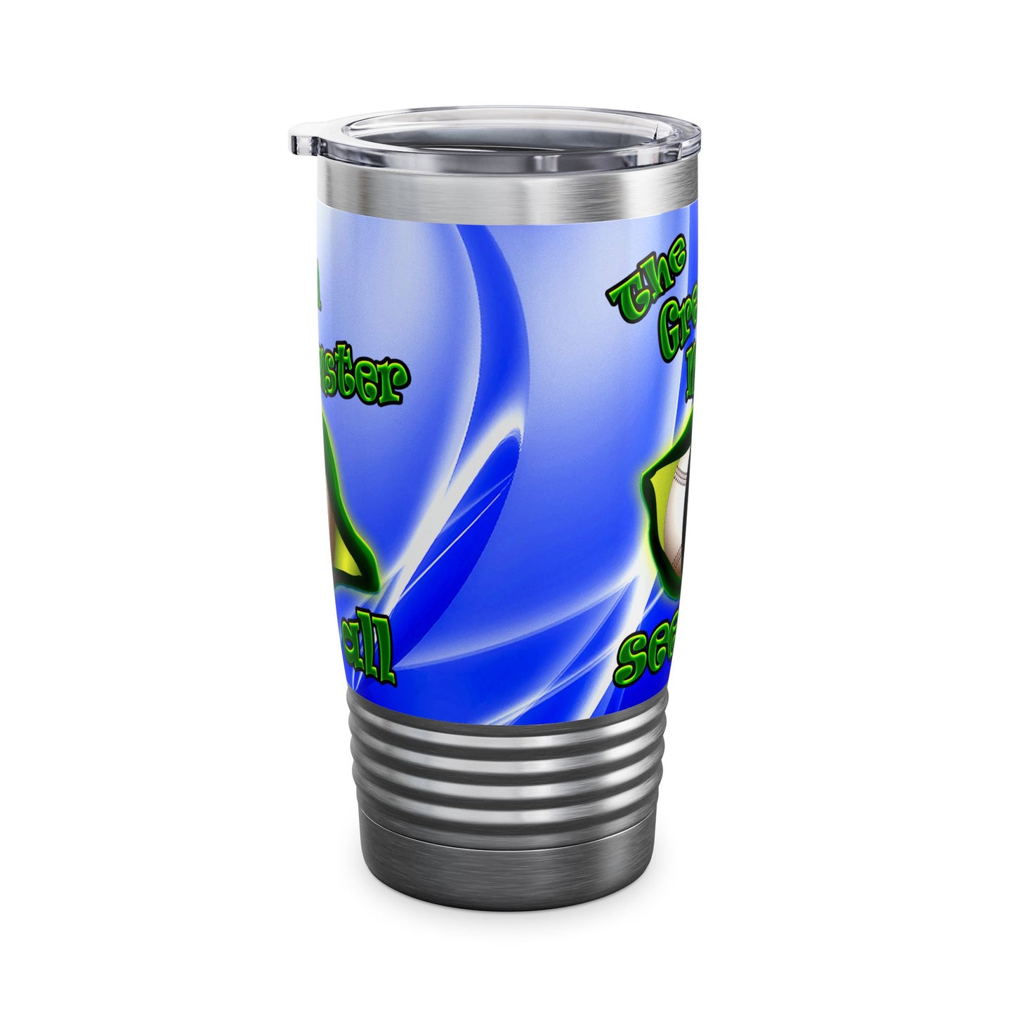 green monster - Ringneck Tumbler, 20oz (blue-white wave)