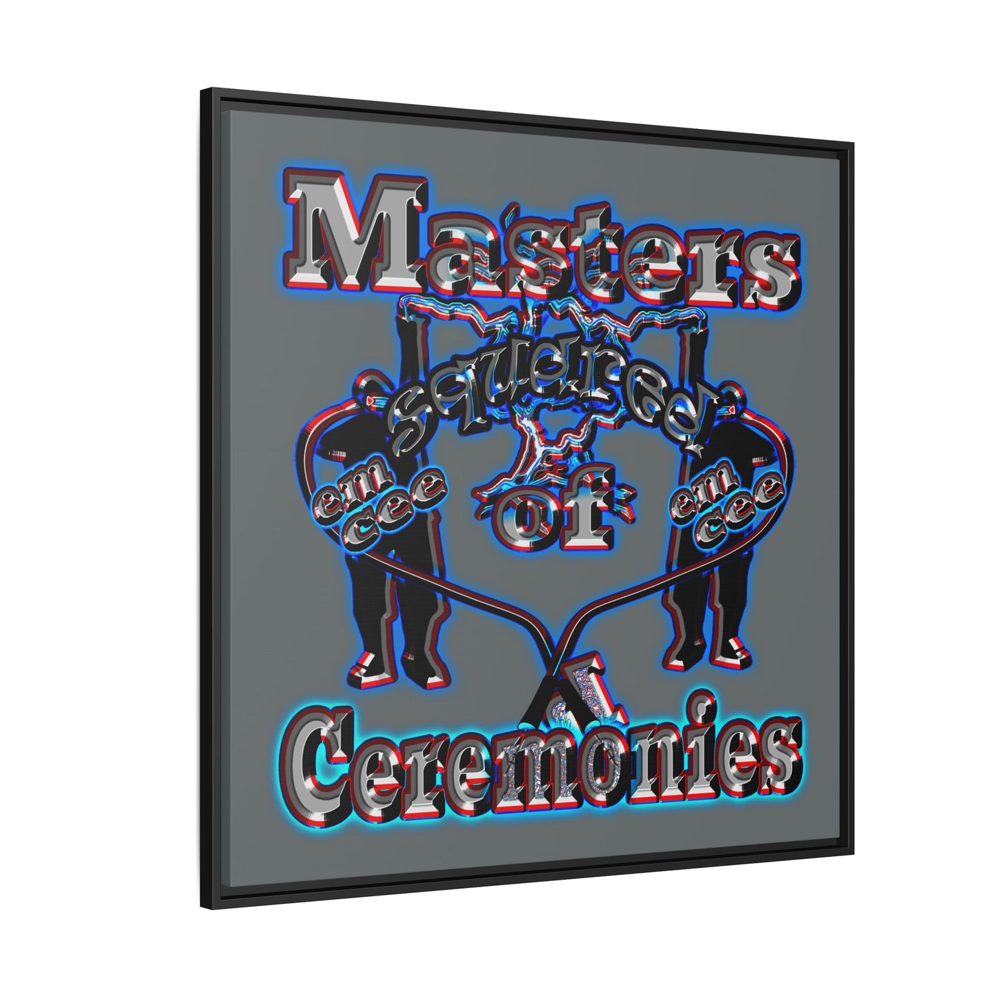 em cee squared - framed canvas art (dark grey)