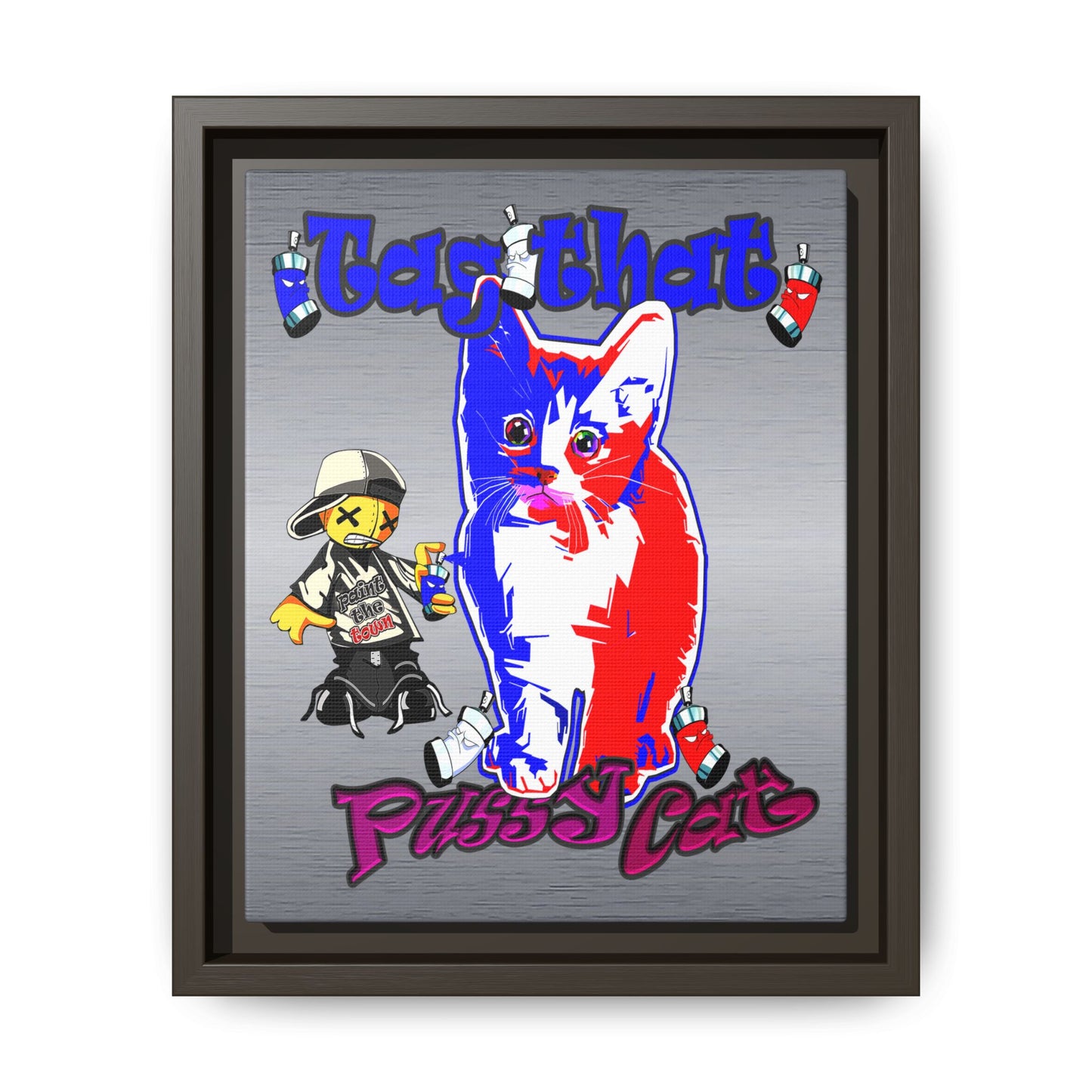 tag that - framed canvas art (brushed nickel)