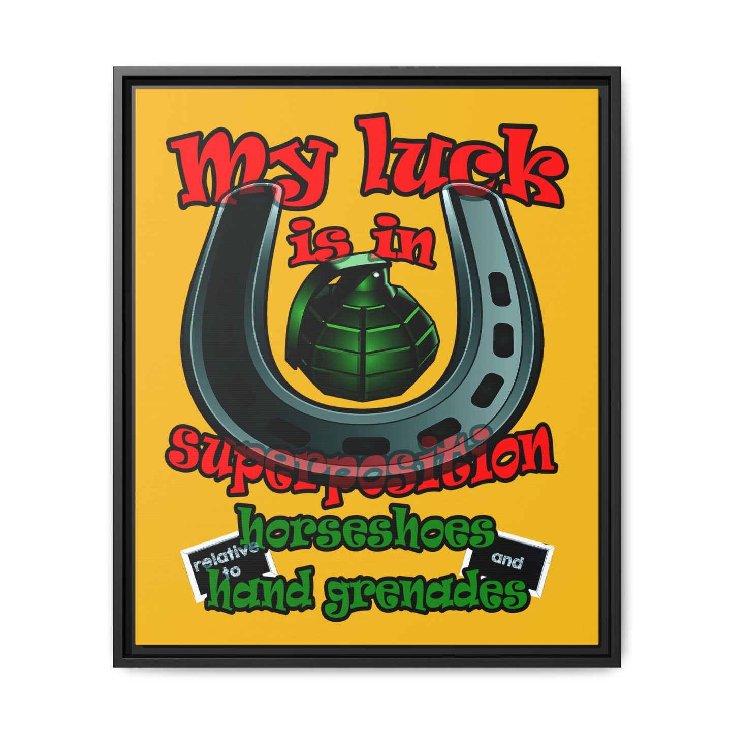 my luck - framed canvas art (yellow)