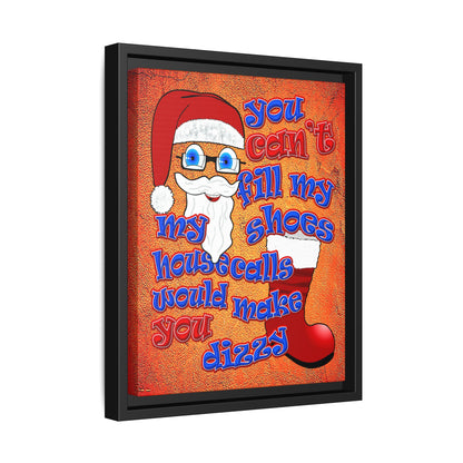 santa's shoes - framed canvas art (burnt orange)