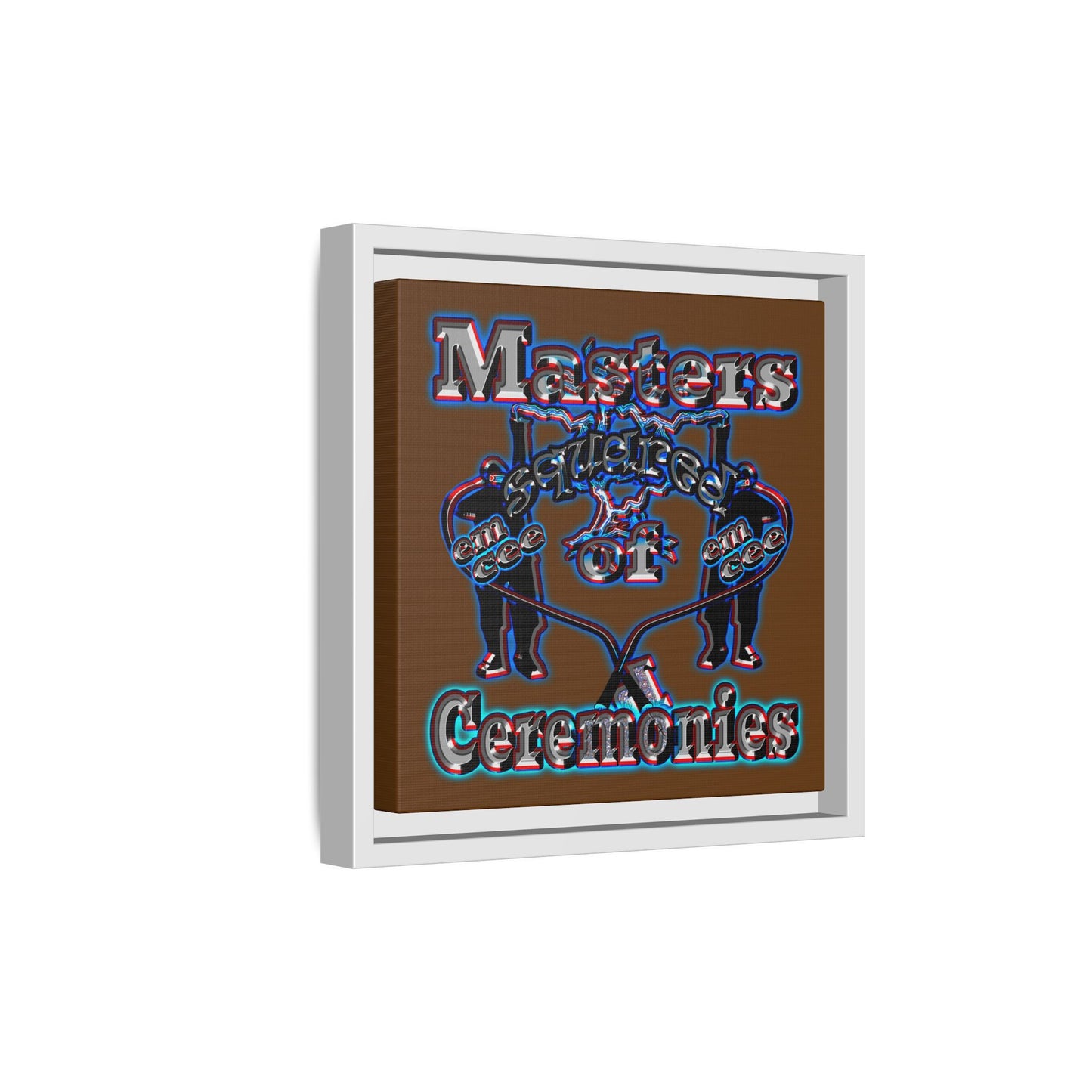 em cee squared - framed canvas art (brown)