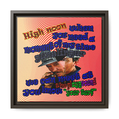 high noon - framed canvas art (yellow-orange wave)