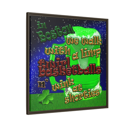 celtics logo - framed canvas art ('snoops' background)