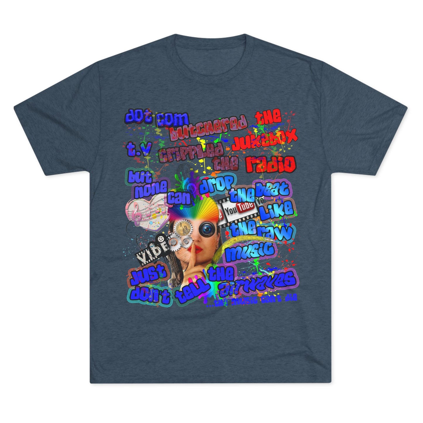 drop the beat - Unisex Tri-Blend Crew Tee