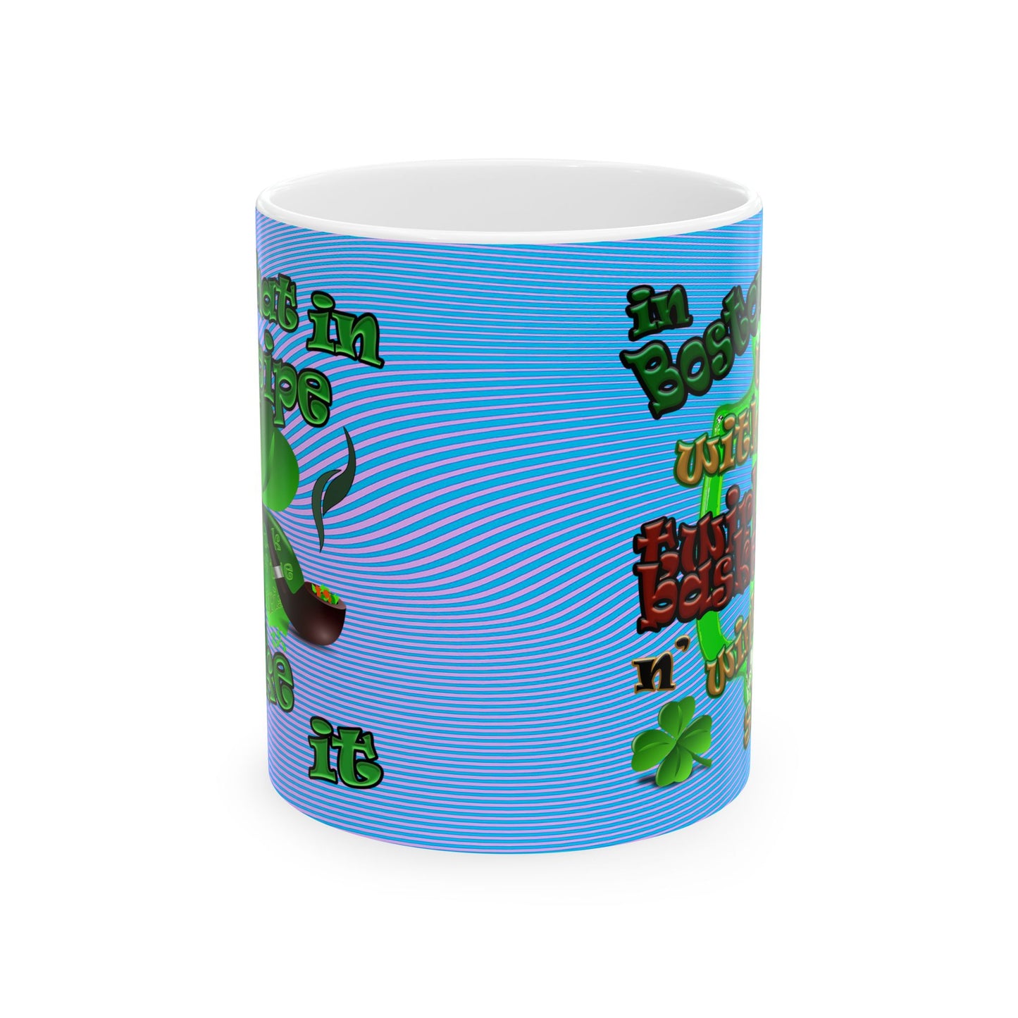 celtics logo - White Mug (light blue-purple wave)